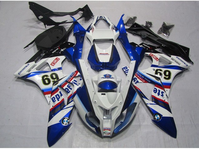 White Blue Sterilgarda 69 09-14 BMW S1000RR Motorcycle Fairings White Blue Sterilgarda 69 09-14 BMW S1000RR Motorcycle Fairings