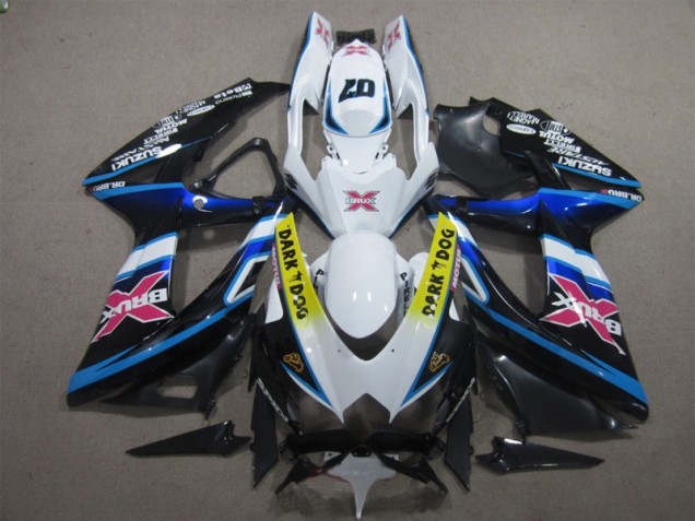 White Dark Dog 07 08-10 Suzuki GSXR 600 Motorcycle Fairings White Dark Dog 07 08-10 Suzuki GSXR 600 Motorcycle Fairings