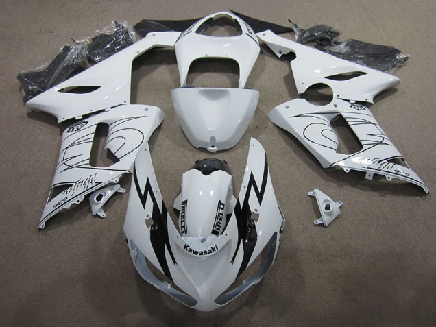 White Ninja 636 05-06 Kawasaki ZX6R Motorcycle Fairings White Ninja 636 05-06 Kawasaki ZX6R Motorcycle Fairings