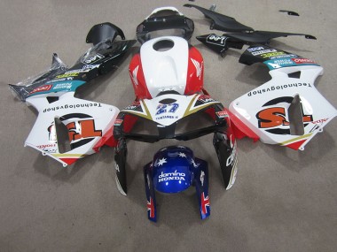 White Red Blue 07-08 Honda CBR600RR Motorcycle Fairings