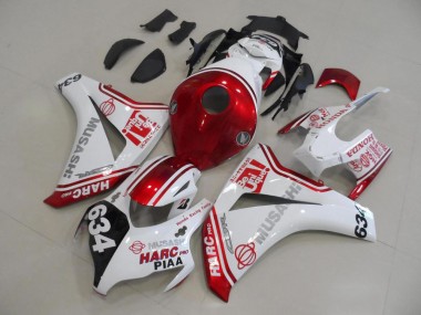 White Red HARC Pro PIAA 634 08-11 Honda CBR1000RR Motorcycle Fairing
