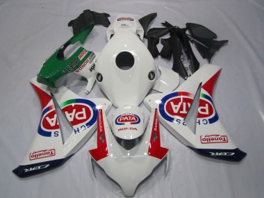 White Red PATA 08-11 Honda CBR1000RR Motorcycle Fairing