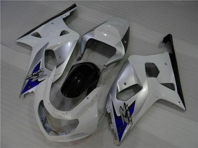 White Silver 01-03 Suzuki GSXR 600/750 Motorcycle Fairings White Silver 01-03 Suzuki GSXR 600/750 Motorcycle Fairings