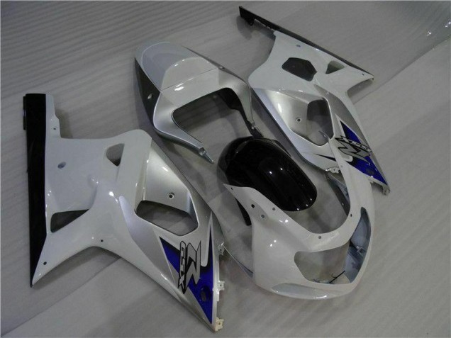 White Silver 01-03 Suzuki GSXR 600/750 Motorcycle Fairings White Silver 01-03 Suzuki GSXR 600/750 Motorcycle Fairings