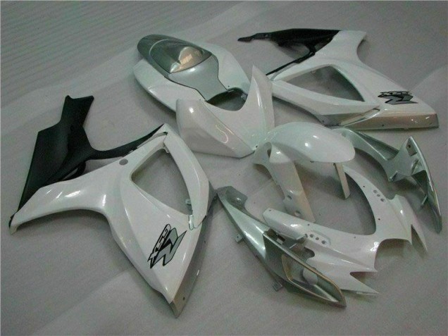 White Silver 06-07 Suzuki GSXR 600/750 Motorcycle Fairings White Silver 06-07 Suzuki GSXR 600/750 Motorcycle Fairings