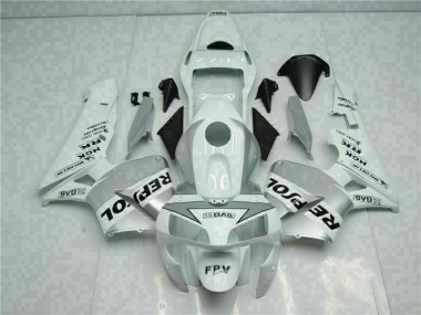 White Silver Repsol 03-04 Honda CBR600RR Motorcycle Fairings