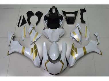 White with Gold Decal 15-19 Yamaha YZF R1 Motorcycle Fairings