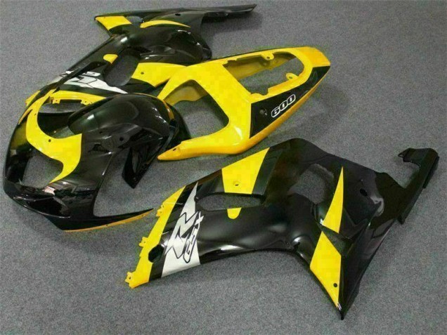 Yellow Black 01-03 Suzuki GSXR 600/750 Motorcycle Fairings Yellow Black 01-03 Suzuki GSXR 600/750 Motorcycle Fairings