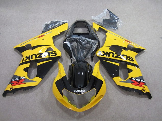 Yellow Black 01-03 Suzuki GSXR 600 Motorcycle Fairings Yellow Black 01-03 Suzuki GSXR 600 Motorcycle Fairings