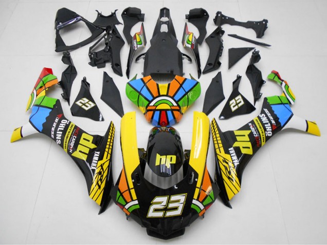 Yellow Black 23 15-19 Yamaha YZF R1 Motorcycle Fairings