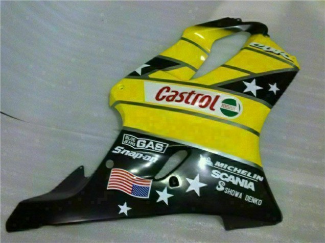 Yellow Black Castrol Cycle World 01-03 Honda CBR600 F4i Motorcycle Fairings Yellow Black Castrol Cycle World 01-03 Honda CBR600 F4i Motorcycle Fairings