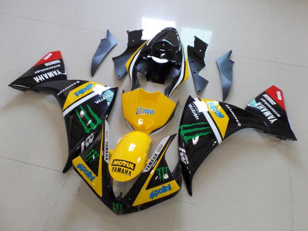 Yellow Black Monster 12-14 Yamaha YZF R1 Motorcycle Fairing