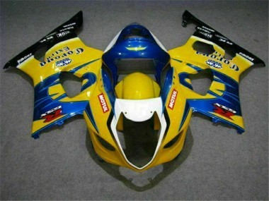 Yellow Blue 03-04 Suzuki GSXR 1000 Motorcycle Fairings