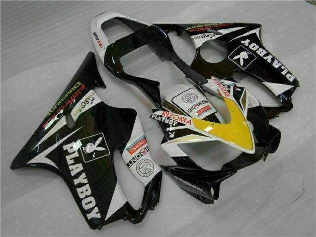 Yellow Silver Black Playboy 01-03 Honda CBR600 F4i Motorcycle Fairings Yellow Silver Black Playboy 01-03 Honda CBR600 F4i Motorcycle Fairings